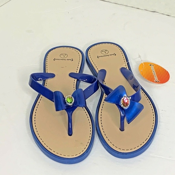 Sole Selection Womens Sz L 9 10 New Blue flip flop - Picture 3 of 7